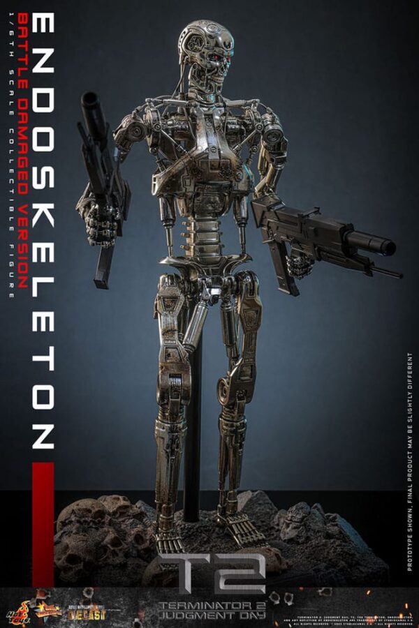 Terminator 2: Judgment Day Movie Masterpiece Akció Figura 1/6 Endoskeleton (Battle Damaged Version) 31 cm