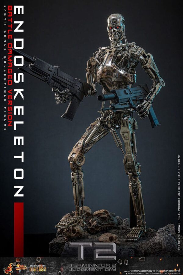 Terminator 2: Judgment Day Movie Masterpiece Akció Figura 1/6 Endoskeleton (Battle Damaged Version) 31 cm