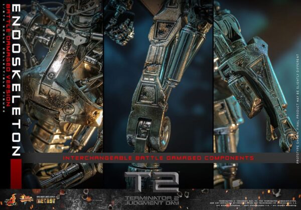 Terminator 2: Judgment Day Movie Masterpiece Akció Figura 1/6 Endoskeleton (Battle Damaged Version) 31 cm