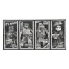 Universal Monsters x Teenage Mutant Ninja Turtles Akció Figuras 4-Pack Turtles Black & White 18 cm