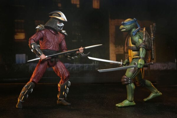 Teenage Mutant Ninja Turtles (1990 Movie) Akció Figura Roof Top Battle Shredder vs Leo 18 cm