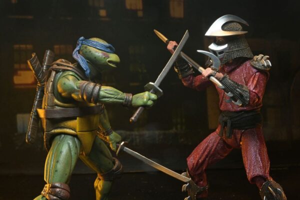 Teenage Mutant Ninja Turtles (1990 Movie) Akció Figura Roof Top Battle Shredder vs Leo 18 cm