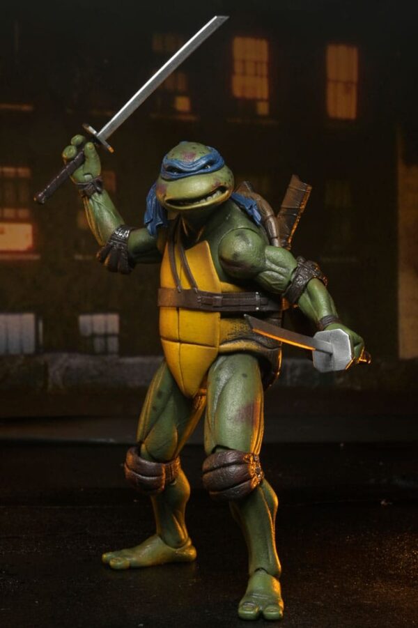 Teenage Mutant Ninja Turtles (1990 Movie) Akció Figura Roof Top Battle Shredder vs Leo 18 cm
