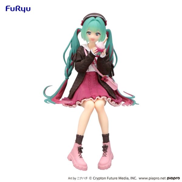 Hatsune Miku Noodle Stopper PVC Szobor Autumn Date Pink Color Ver. 14 cm