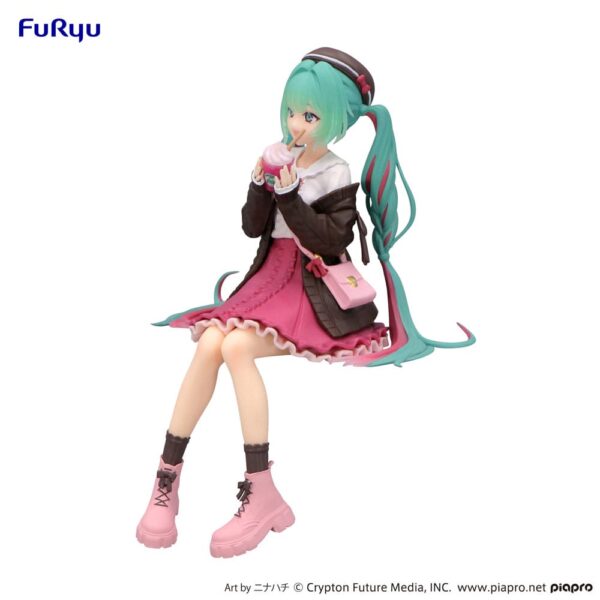 Hatsune Miku Noodle Stopper PVC Szobor Autumn Date Pink Color Ver. 14 cm