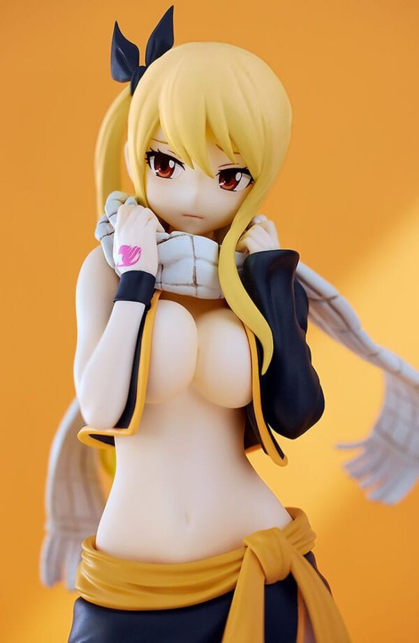 Fairy Tail Pop Up Parade PVC Szobor Lucy Heartfilia Natsu Costume Ver. L Size 22 cm