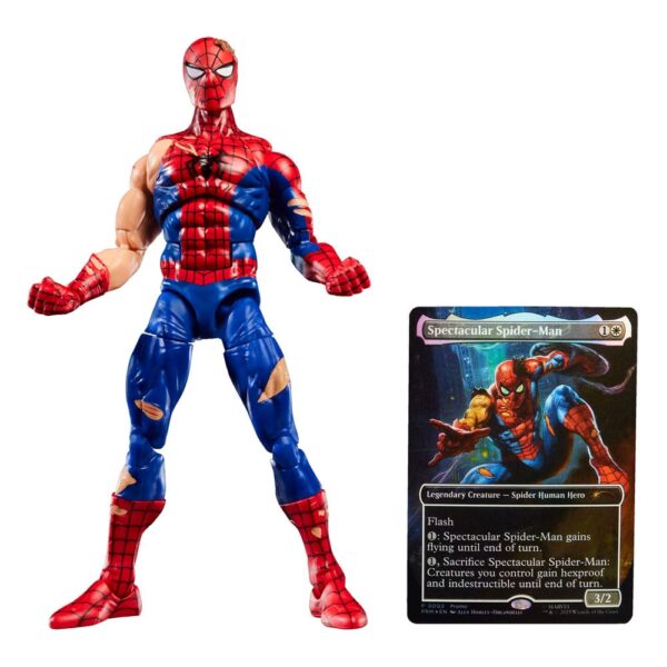 Marvel Legends Magic: The Gathering Akció Figura Battle-Damaged Spider-Man (plus Exclusive Foil Card) 15 cm