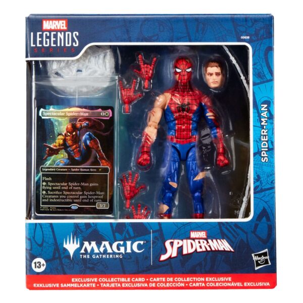 Marvel Legends Magic: The Gathering Akció Figura Battle-Damaged Spider-Man (plus Exclusive Foil Card) 15 cm