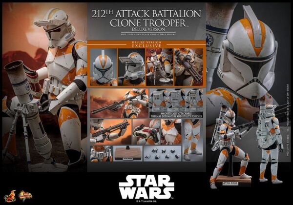 Star Wars: The Clone Wars Akció Figura 1/6 212th Attack Battalion Clone Trooper Deluxe Version 30 cm