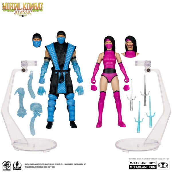 Mortal Kombat Akció Figura 2-Pack Sub-Zero vs. Mileena (Klassiks) 18 cm Mortal Kombat Akció Figura 2-Pack Sub-Zero vs. Mileena (Klassiks) 18 cm