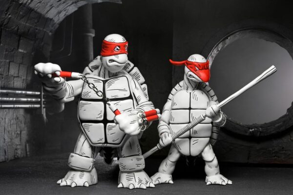 Teenage Mutant Ninja Turtles (Mirage Comics) Akció Figuras 2-Pack Black and White First Turtles 18 cm Teenage Mutant Ninja Turtles (Mirage Comics) Akció Figuras 2-Pack Black and White First Turtles 18 cm