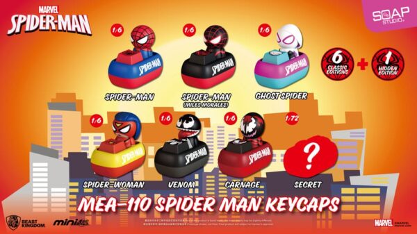 Spider Man Mini Egg Attack Blind Box Figuras keycaps 5 cm Assortment (6)