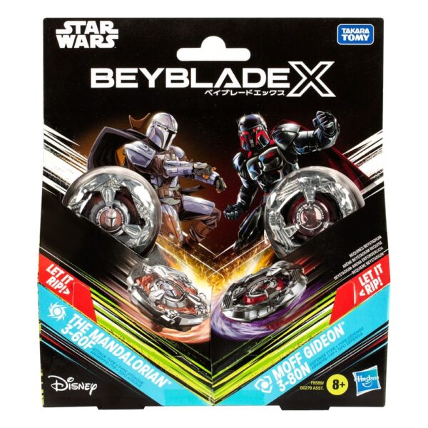 Beyblade X and Star Wars Collab The Mandalorian 3-60F vs. Moff Gideon 3-80N Beyblade X and Star Wars Collab The Mandalorian 3-60F vs. Moff Gideon 3-80N