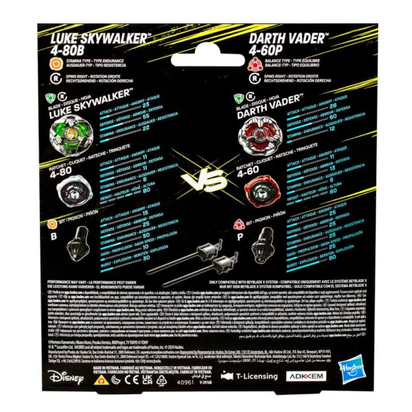 Beyblade X and Star Wars Collab Luke Skywalker 4-80B vs. Darth Vader 4-60B Beyblade X and Star Wars Collab Luke Skywalker 4-80B vs. Darth Vader 4-60B