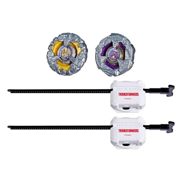 Beyblade X and Transformers Collab Bumblebee 3-60GP vs. Shockwave 5-80O Beyblade X and Transformers Collab Bumblebee 3-60GP vs. Shockwave 5-80O