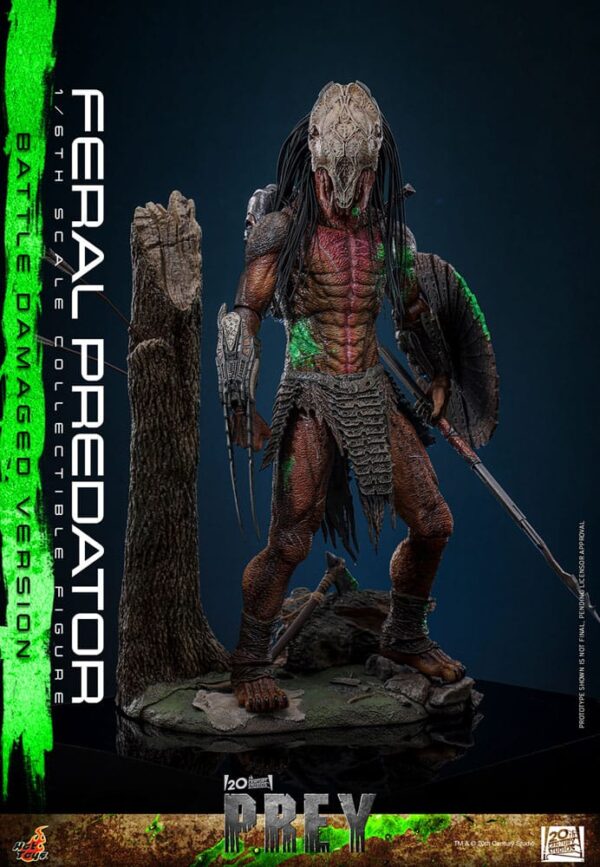 Prey Akció Figura 1/6 Feral Predator (Battle Damaged Version) 37 cm