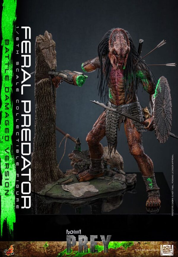 Prey Akció Figura 1/6 Feral Predator (Battle Damaged Version) 37 cm