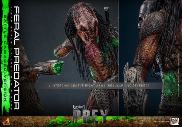 Prey Akció Figura 1/6 Feral Predator (Battle Damaged Version) 37 cm
