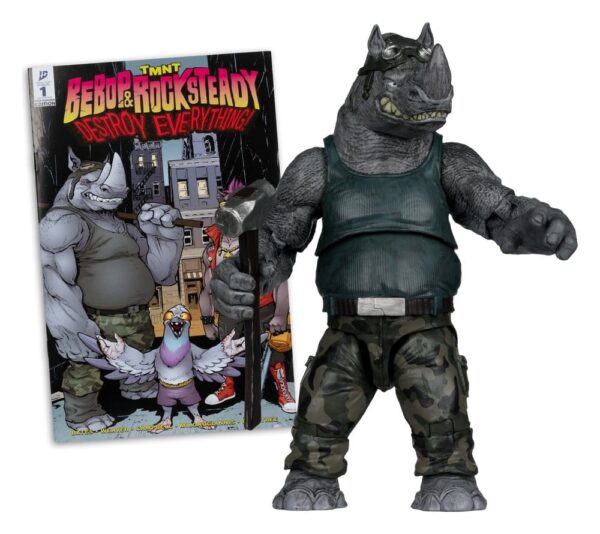 Teenage Mutant Ninja Turtles Page Punchers Akció Figura Rocksteady 17 cm