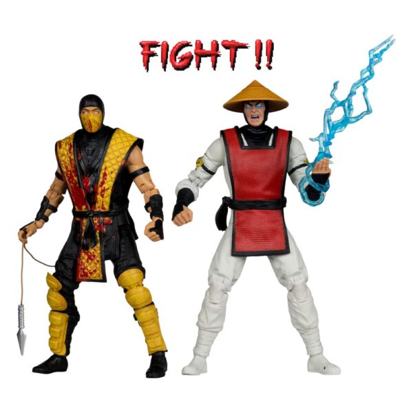 Mortal Kombat Akció Figura 2-Pack Scorpion vs. Raiden (Klassics) 18 cm