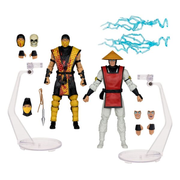 Mortal Kombat Akció Figura 2-Pack Scorpion vs. Raiden (Klassics) 18 cm