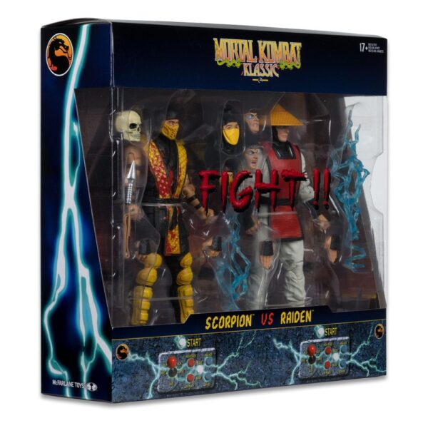 Mortal Kombat Akció Figura 2-Pack Scorpion vs. Raiden (Klassics) 18 cm