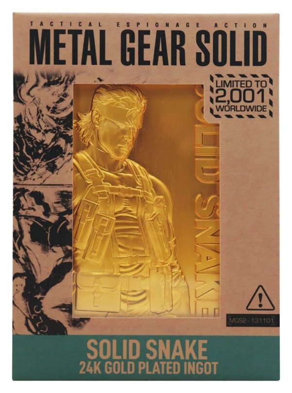 Metal Gear Solid 2 Ingot Snake 24k Gold Plated Limited Edition