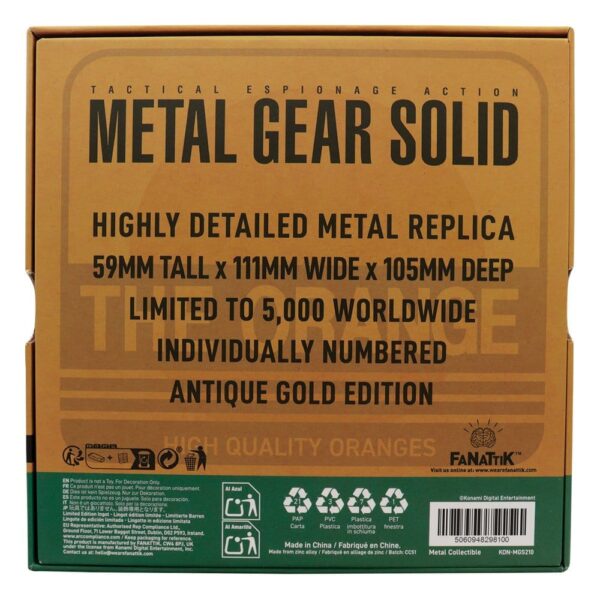 Metal Gear Solid 2 Replika Cardboard Box Antique Gold Metal Gear Solid 2 Replika Cardboard Box Antique Gold