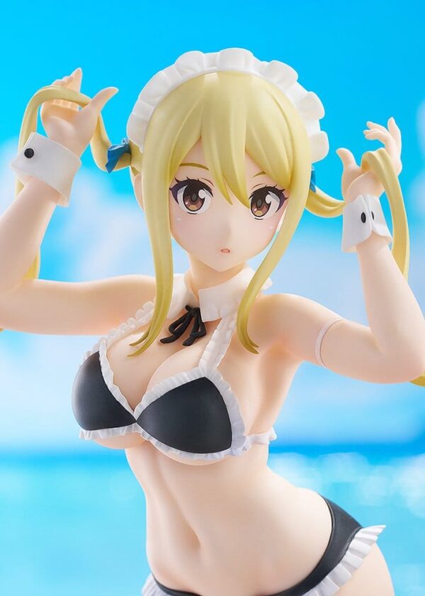 Fairy Tail 100 Years Quest Beach Queens Pop Up Parade PVC Szobor Lucy Heartfilia: Virgo Form Swimsuit Ver. L Size 23 cm