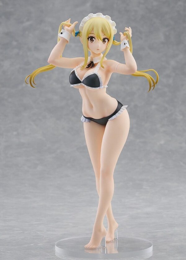 Fairy Tail 100 Years Quest Beach Queens Pop Up Parade PVC Szobor Lucy Heartfilia: Virgo Form Swimsuit Ver. L Size 23 cm