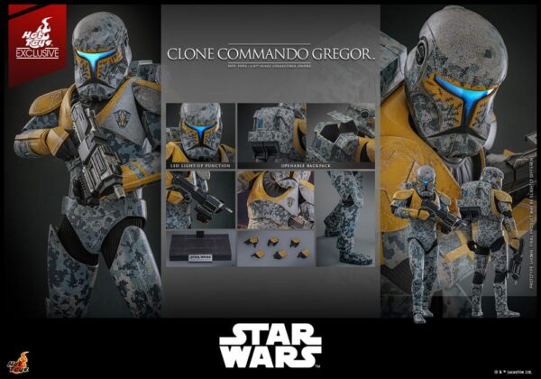 Star Wars: The Clone Wars Akció Figura 1/6 Clone Commando Gregor Hot Toys Exclusive 30 cm