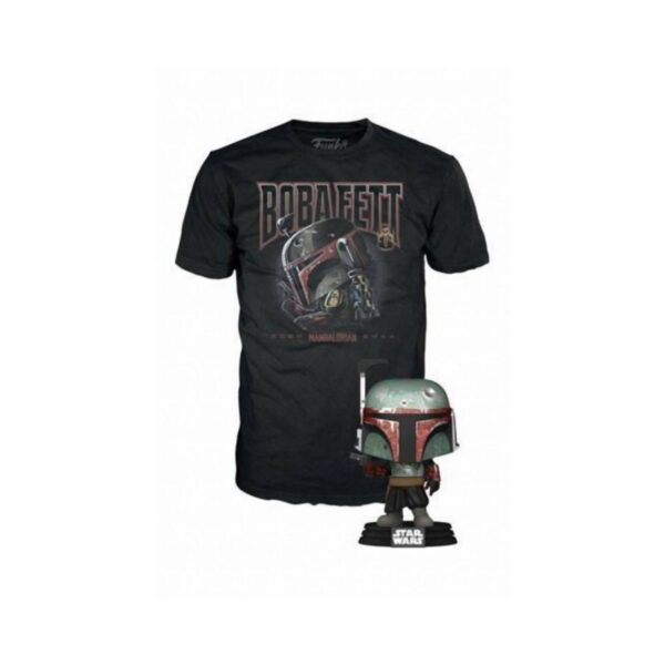 Funko POP! Disney Star Wars The Mandalorian - Boba Fett and T-Shirt (M)