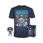 Funko Pocket POP! Marvel - Captain America (Special Edition) (4cm) & T-Shirt (M)