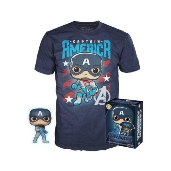 Funko Pocket POP! Marvel - Captain America (Special Edition) (4cm) & T-Shirt (M)