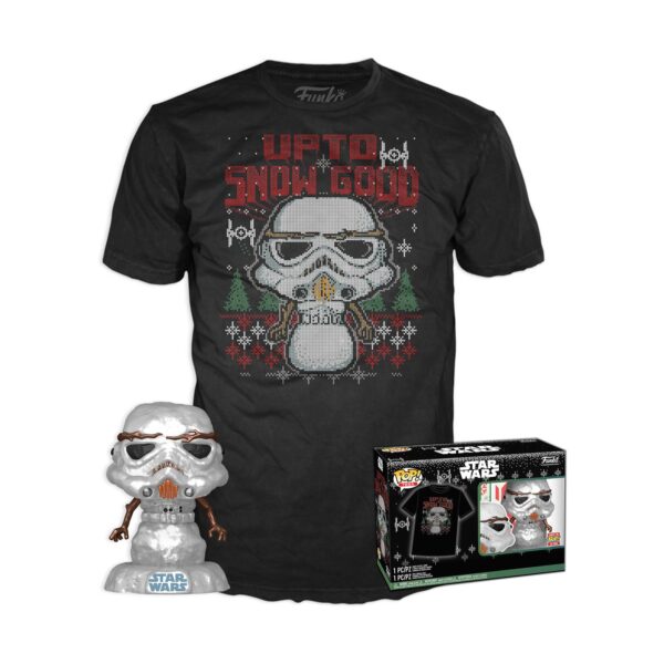 Funko POP! Star Wars - Holiday Stormtrooper (Metallic) & T-Shirt (M)