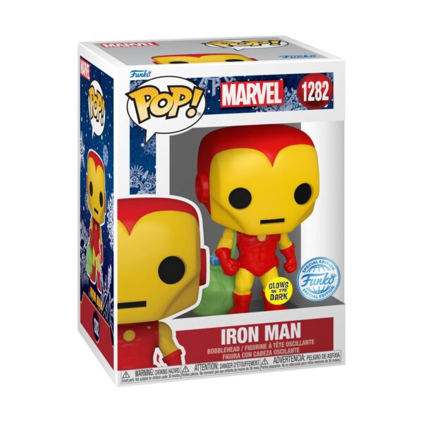 Funko POP! Marvel - Holiday Iron Man (GiTD) & T-Shirt (L)