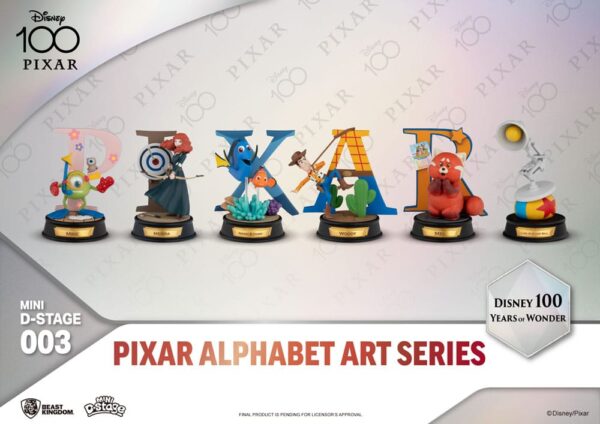 Disney Mini Diorama Stage Szobors 10 cm 100 Years of Wonder Pixar Alphabet Art Assortment (6) Disney Mini Diorama Stage Szobors 10 cm 100 Years of Wonder Pixar Alphabet Art Assortment (6)