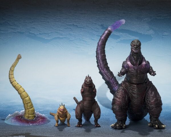 Godzilla 2016 S.H.MonsterArts Akció Figuras 3-Pack The Second Form, Thrid Form, Giant Unidentified Creature Set