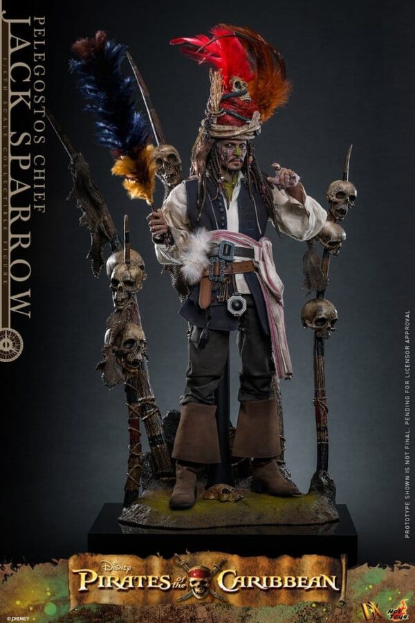 Pirates of the Caribbean: Dead Man's Chest Akció DX Figura 1/6 Pelegostos Chief Jack Sparrow 30 cm