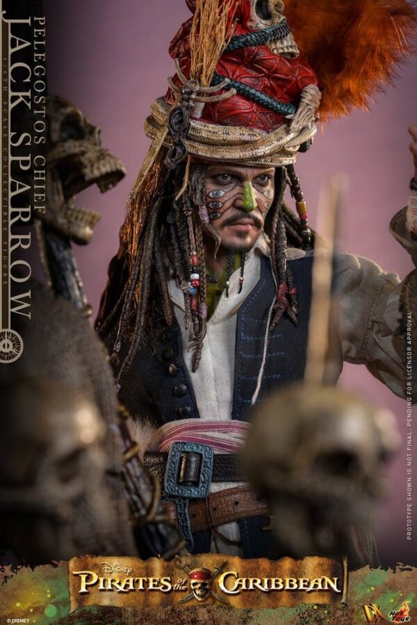 Pirates of the Caribbean: Dead Man's Chest Akció DX Figura 1/6 Pelegostos Chief Jack Sparrow 30 cm