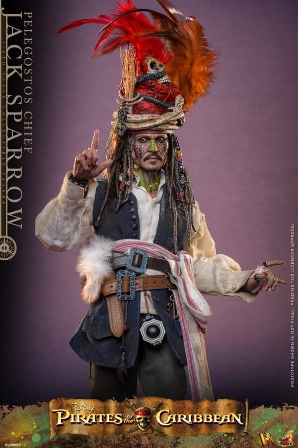 Pirates of the Caribbean: Dead Man's Chest Akció DX Figura 1/6 Pelegostos Chief Jack Sparrow 30 cm