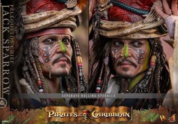 Pirates of the Caribbean: Dead Man's Chest Akció DX Figura 1/6 Pelegostos Chief Jack Sparrow 30 cm