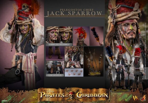 Pirates of the Caribbean: Dead Man's Chest Akció DX Figura 1/6 Pelegostos Chief Jack Sparrow 30 cm