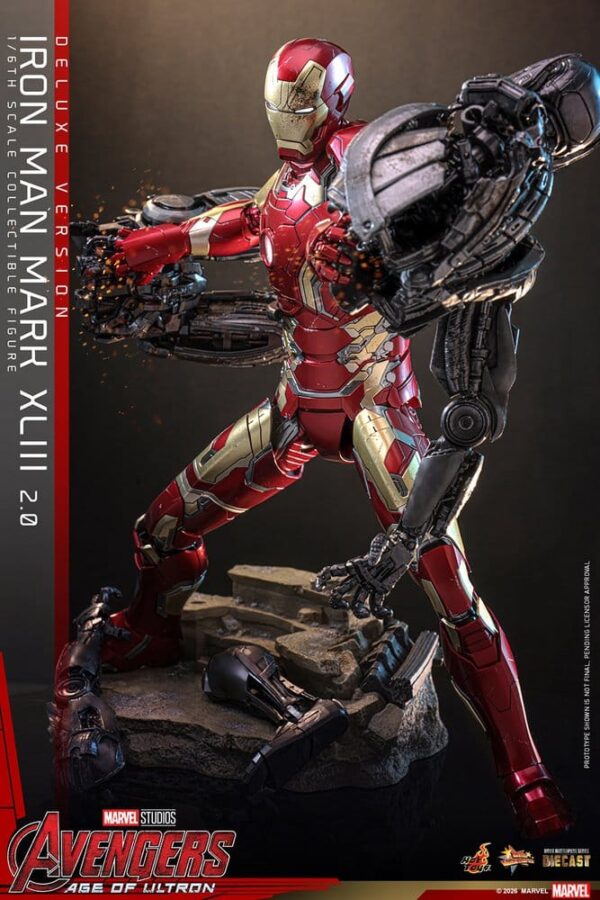 Avengers: Age of Ultron Movie Masterpiece Diecast Akció Figura 1/6 Iron Man Mark XLIII (2.0) (Deluxe Version) 32 cm