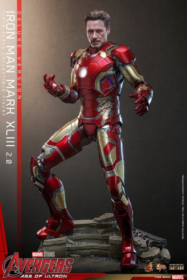 Avengers: Age of Ultron Movie Masterpiece Diecast Akció Figura 1/6 Iron Man Mark XLIII (2.0) (Deluxe Version) 32 cm
