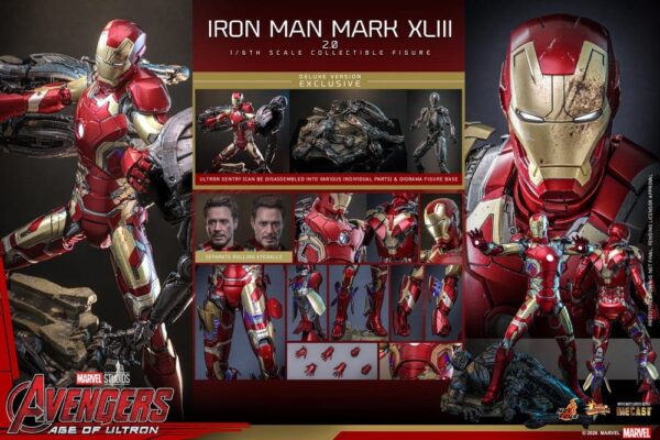 Avengers: Age of Ultron Movie Masterpiece Diecast Akció Figura 1/6 Iron Man Mark XLIII (2.0) (Deluxe Version) 32 cm