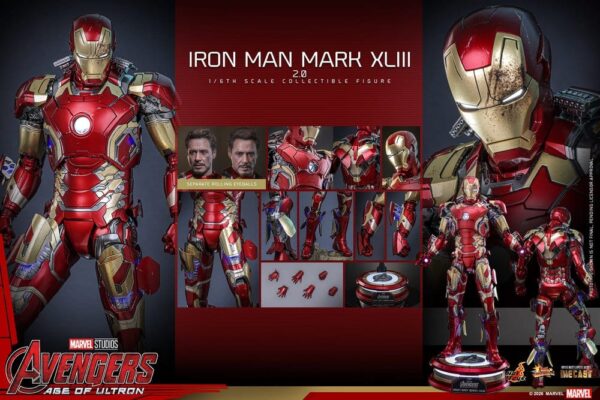 Avengers: Age of Ultron Movie Masterpiece Diecast Akció Figura 1/6 Iron Man Mark XLIII (2.0) 32 cm