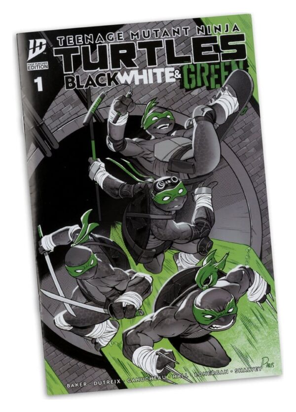 Teenage Mutant Ninja Turtles Page Punchers Akció Figura Donatello (Black White & Green ) (Red Platinum Edition) 13 cm