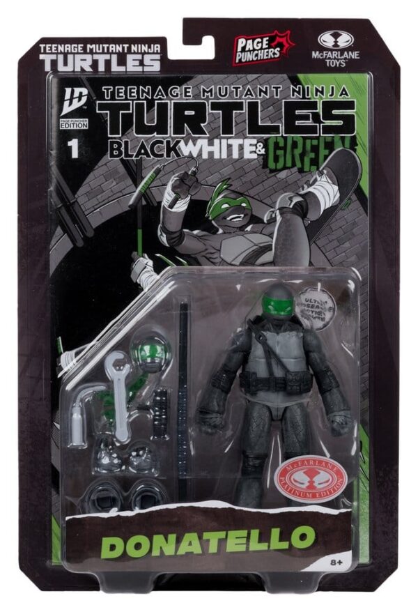 Teenage Mutant Ninja Turtles Page Punchers Akció Figura Donatello (Black White & Green ) (Red Platinum Edition) 13 cm