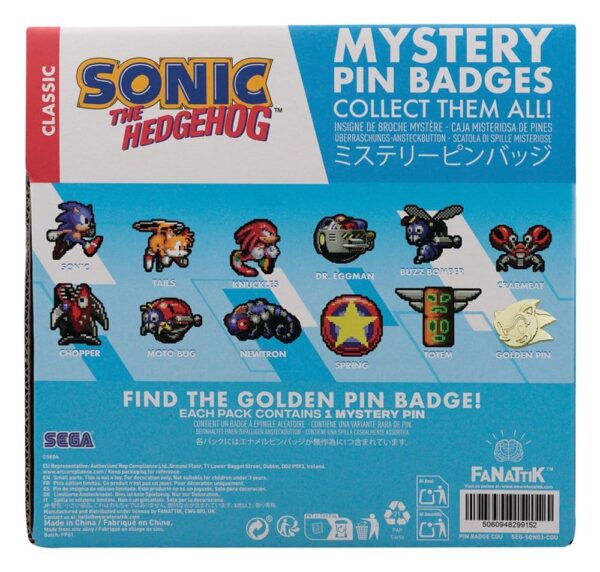 Sonic The Hedgehog Mystery Kitűzős Blind Box Display (12)